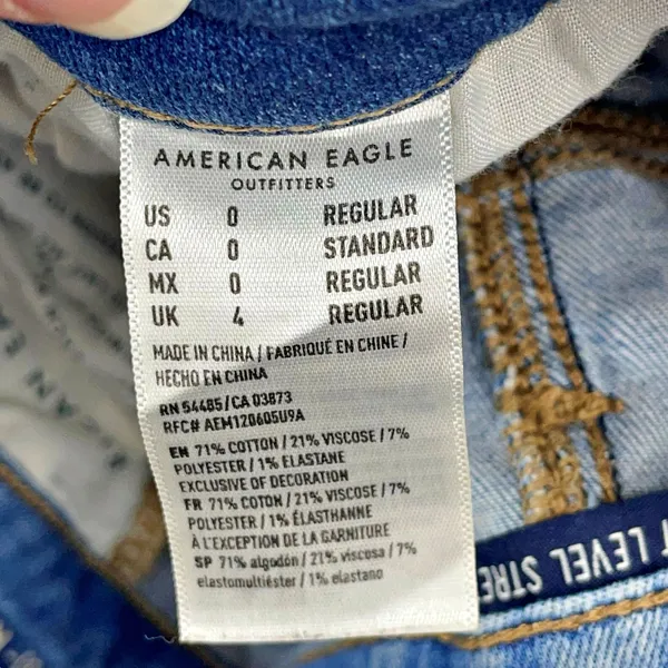 American Eagle Destroyed Ripped Hi Rise Jegging Next Level Stretch Sz 0 - Image 5