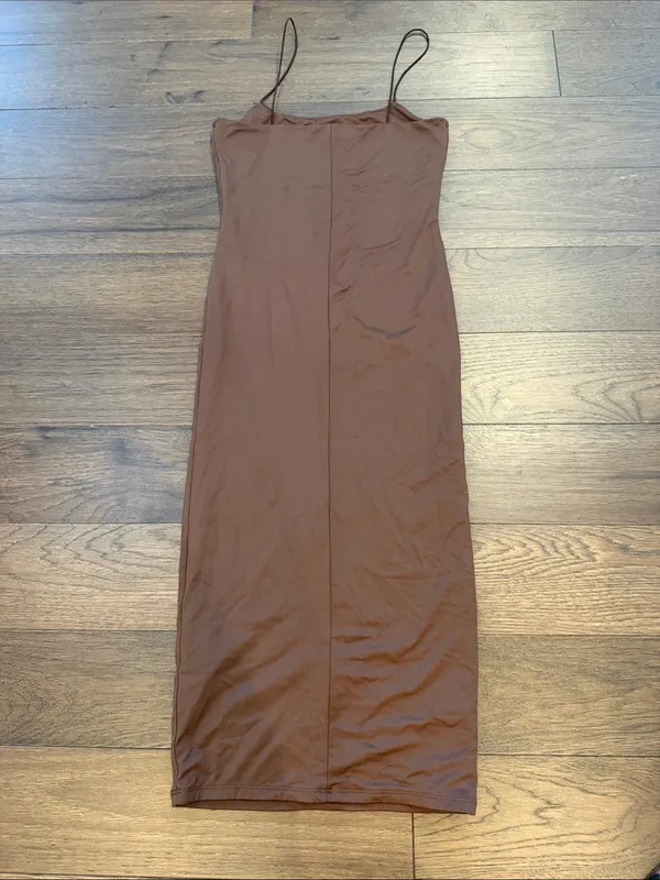 Forever 21 Brown Slip Dress with Spaghetti Straps Size Small - C27-130 - Image 7