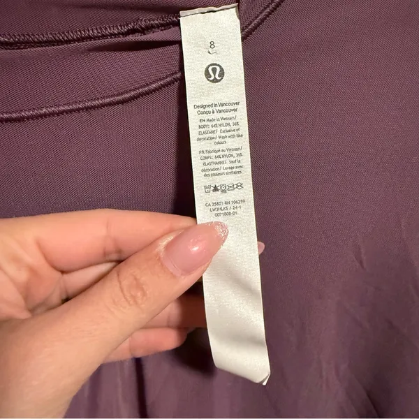 Lululemon Keyhole Mesh Long Top in Grape Tristle Purple- Size 8 - Image 5