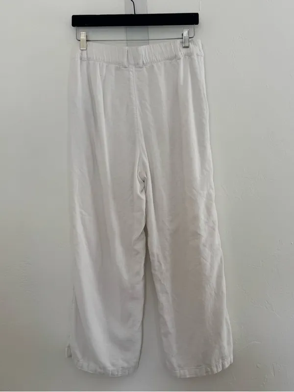 Abercrombie & Fitch Crop White Wide-Leg Pants - Image 2