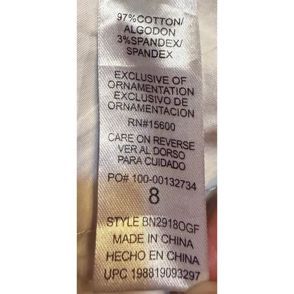 Democracy Barrel Jeans Women Size 8 White Hickory Stripe Ab Technology Cropped‎ - Image 6