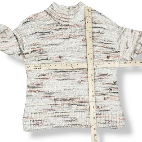 Loft Space Dyed Knobby Bobble Mock Neck‎ Sweater Cream Beige XSmall XS - Image 13