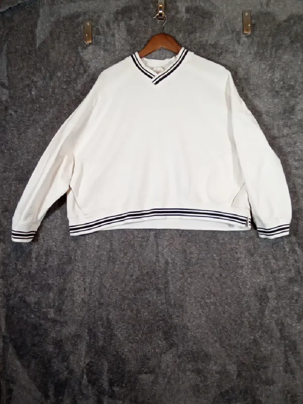 Free People Movement Cropped Pullover V Notch Ribbed Collar Oversized Womens - Image 3
