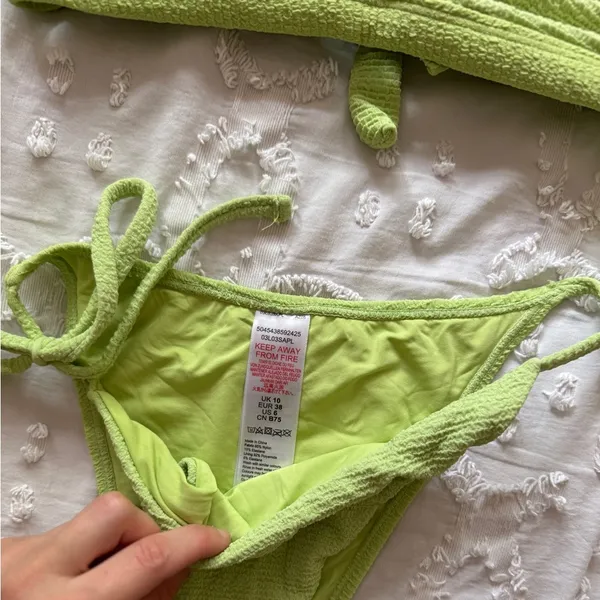 Nordstrom SIZE 6 LIME GREEN BIKINI SET TOP AND BOTTOM - Image 5