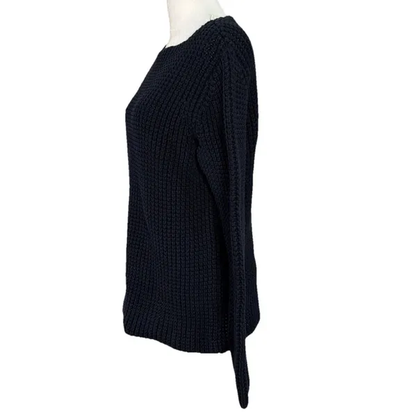 Lauren Ralph Lauren Sweater Womens Blue Chunky Knit Boat Neck 100% Cotton - Image 2