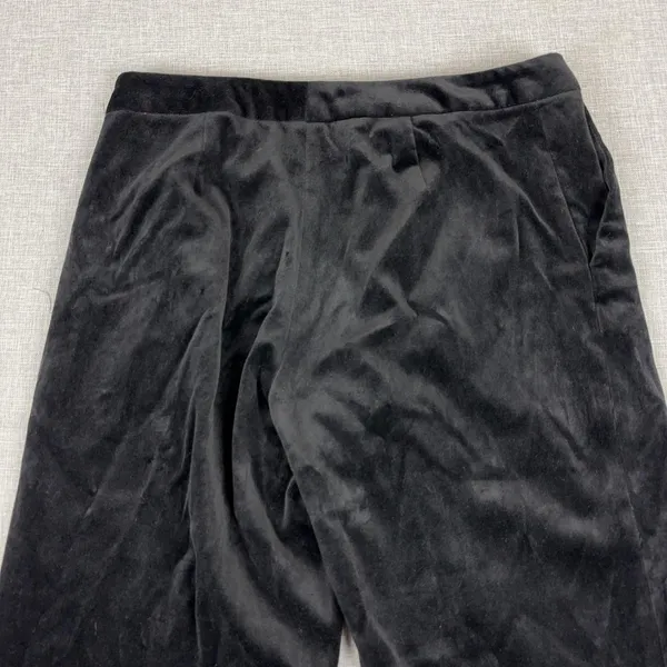J McLaughlin Pants Womens 10 Black Velvet Dress Straight Leg Pockets Made USA - Image 12