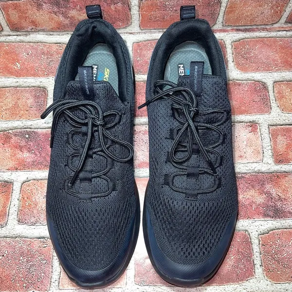 Pre-Owned Skechers Bounder-Stokley Air-Cooled Black Running Shoes 52513 Size 10 - Image 2