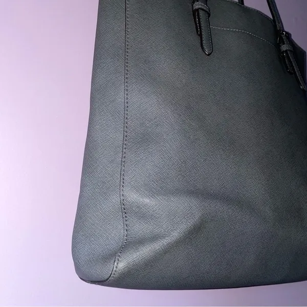 Michael Kors Saffiano Leather Shoulder Bag Tote Gray - Image 7