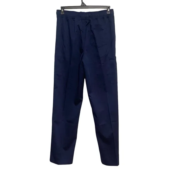 Hanes Scrub Pants Womens Size M Navy Blue Straight Leg Cargo Drawstring NWT - Image 2