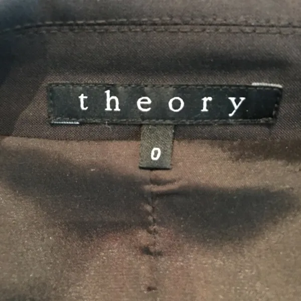 Theory Womens Fitted Wool Blazer Smokey Gray Lined Pockets One Button Size 0 u - Image 9
