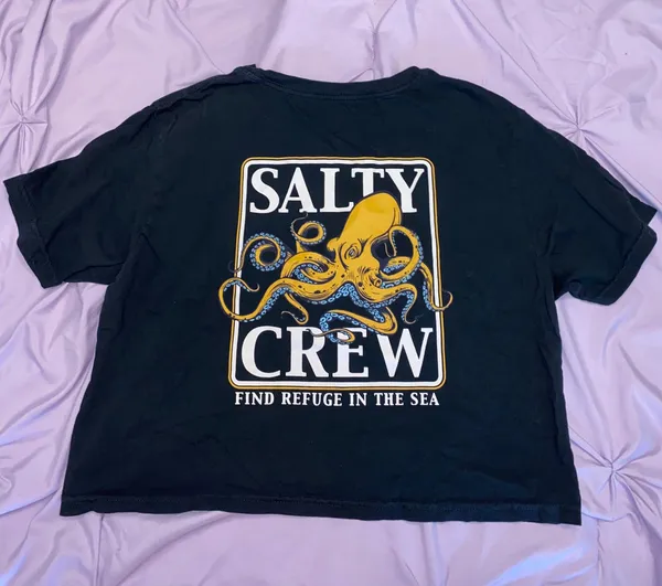 Salty Crew Black Crop Top - Image 2