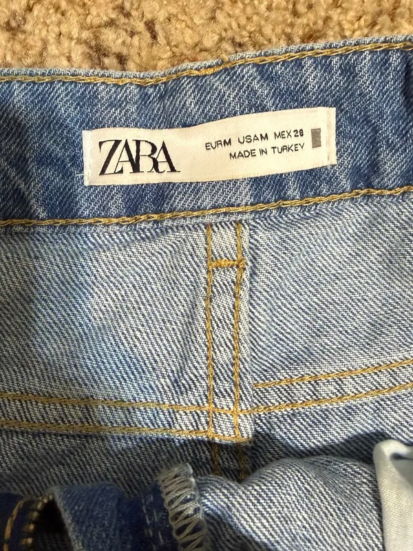 Zara Denim Wrap-Front Skort Size Medium - Blue - Image 2