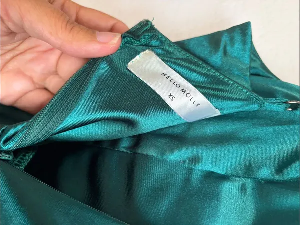 Hello Molly Emerald Green Satin Cowl Neck Slip Dress size xs - Image 8