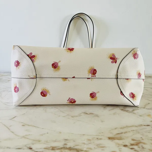 COACH Chalk Multi Poppy Floral City Tote Bag - Image 8