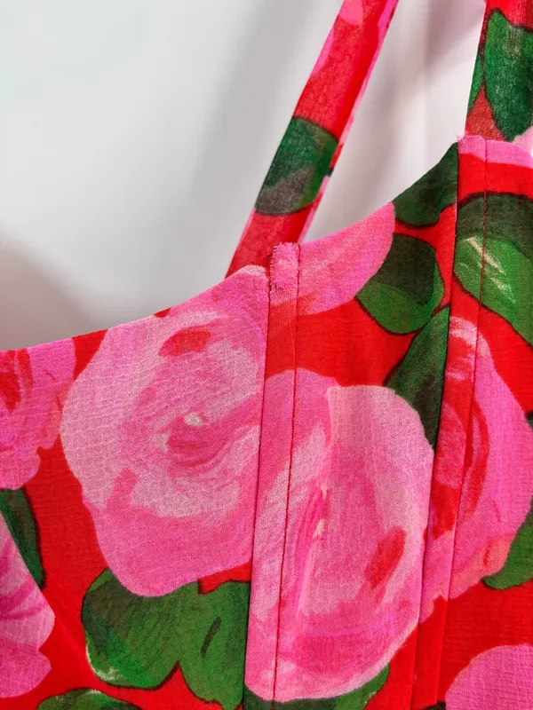Show Me Your MuMu Willow Pink Floral Tie-Shoulder Corset Maxi Dress - Image 8