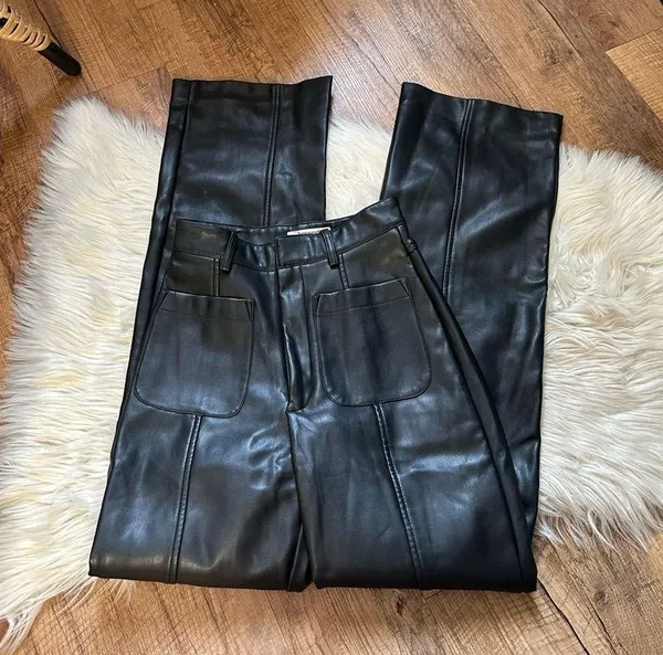 HOUSE OF CB Grainne Black Vegan Leather Pants - Image 7