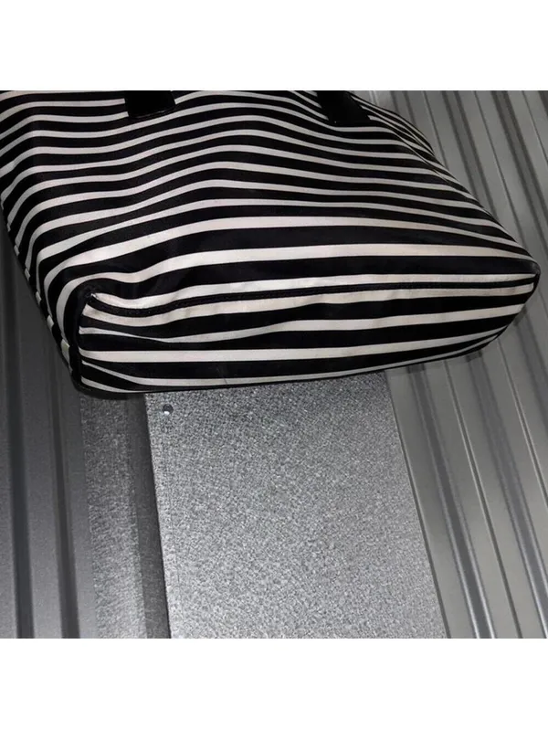 Kate Spade Black and White Striped Nautical Minimal Neutral Tote Handbag Purse - Image 3