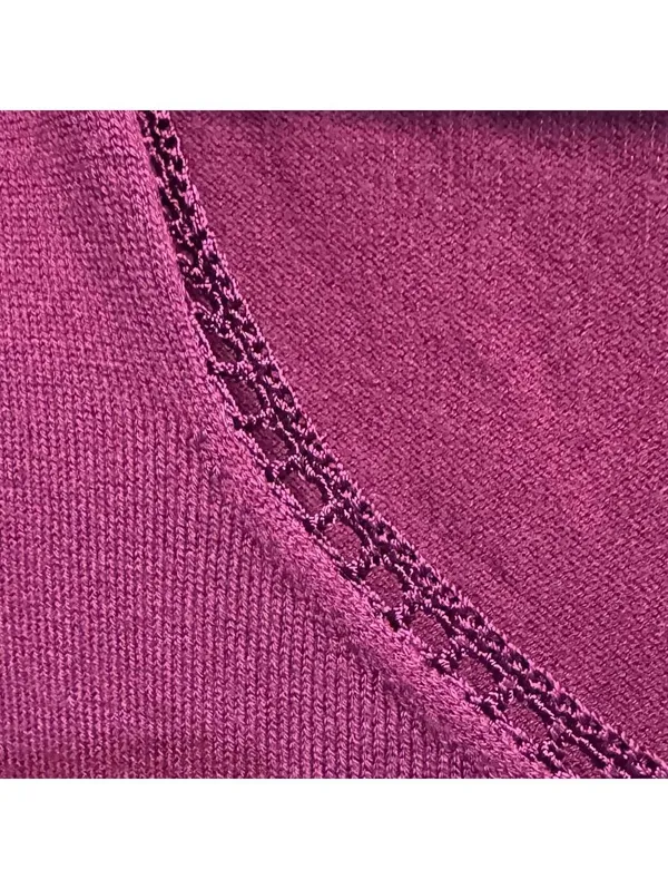 Avenue Purple Short Sleeve Knitted Trim Top Plus Size 18/20 - Image 4