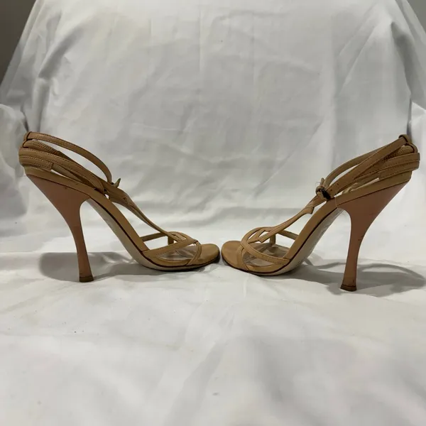 Bottega Veneta Nude Leather Strappy Stiletto Sandals Heels 39 Italy - Image 7