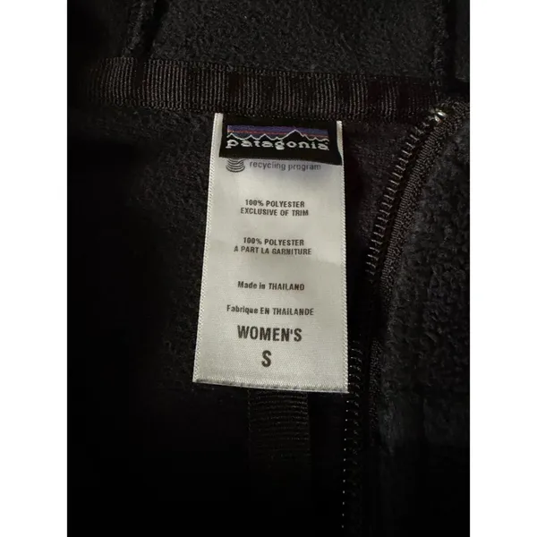 Patagonia Black Full-Zip Fleece Jacket Women's Size Small - Image 3