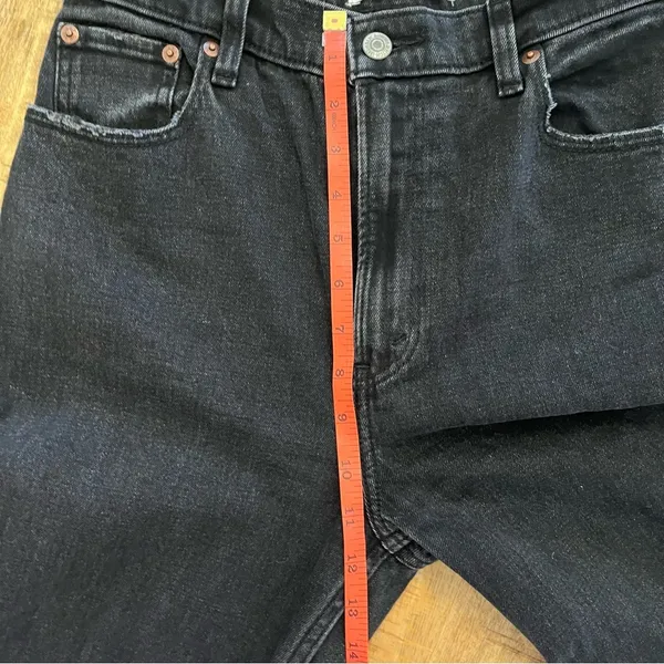 Abercrombie & Fitch‎ Ankle Straight Jeans 27 4 Ultra High Rise Black Distressed - Image 12