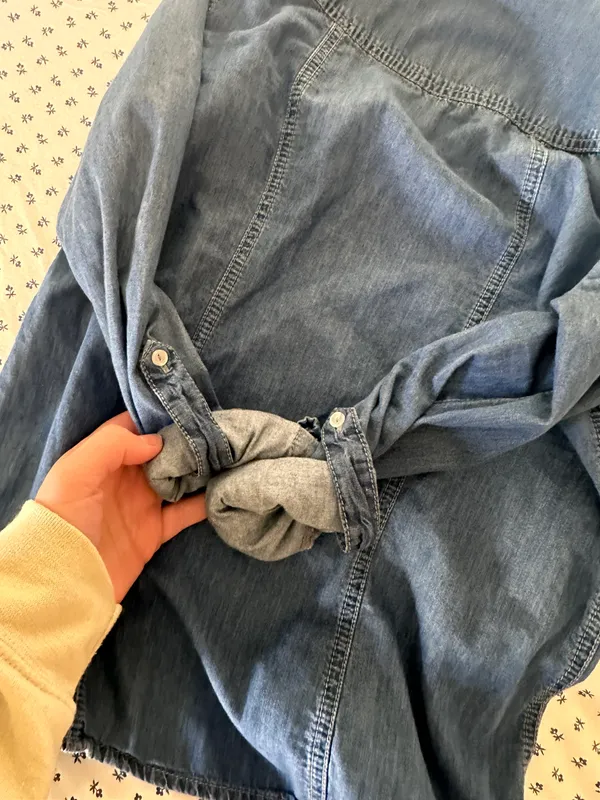 Blue asphalt Jean Button-up Shirt - Image 9