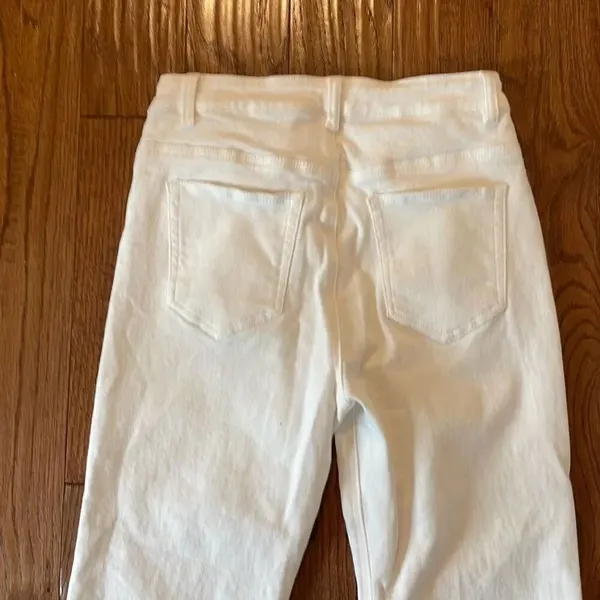 Lolong white high rise kick crop distressed hem jeans 8 - Image 10