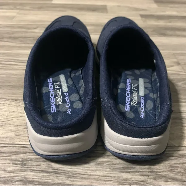 Skechers Relaxed Fit Air Cooled Memory Foam Navy Blue Flats Shoes - Image 3