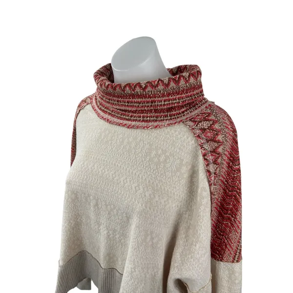 Free People We The Free At The Lodge Colorblock Long Sleeve Sweater Top Size L - Image 3
