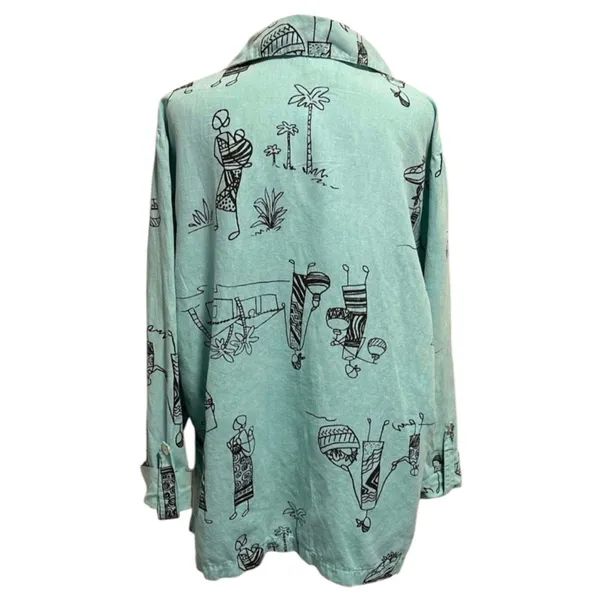 Hot Cotton Size XL Shirt Top Linen Blend Art to Wear Artsy Lagenlook Oversized - Image 2