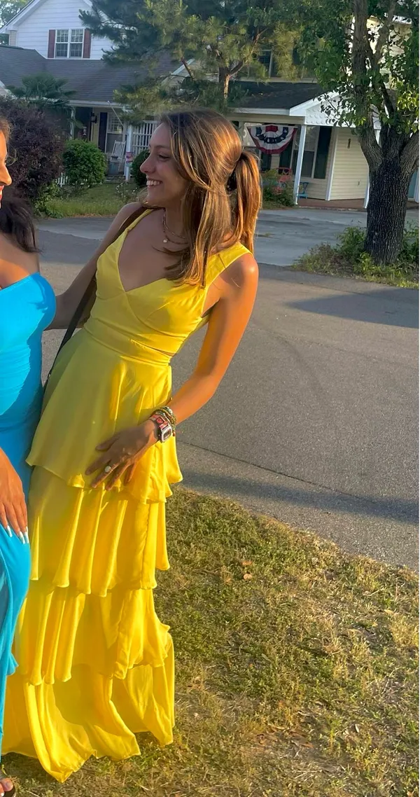 Yellow formal dress! Size XS - Image 2