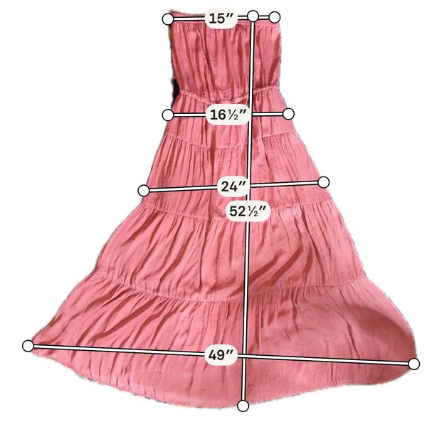 Naked Zebra Maxi Dress Women Small Pink Good Strapless Tiered SD115893 - Image 7