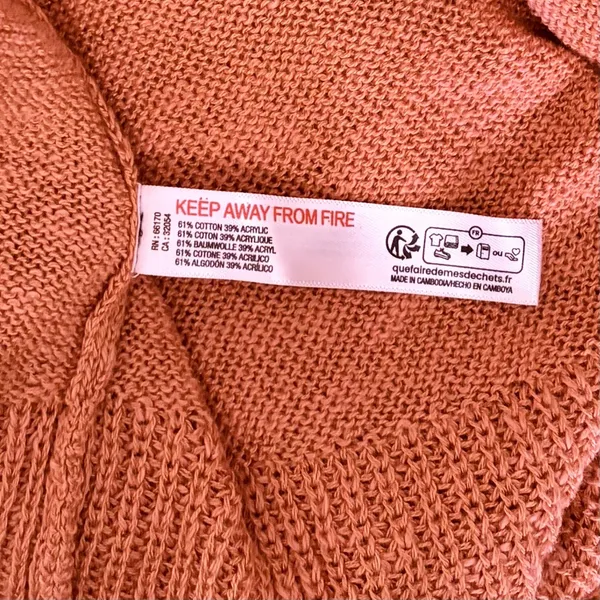 FREE PEOPLE Free-est V Neck Pullover Sweater Orange Knitwear Boho Bohemian Small - Image 10