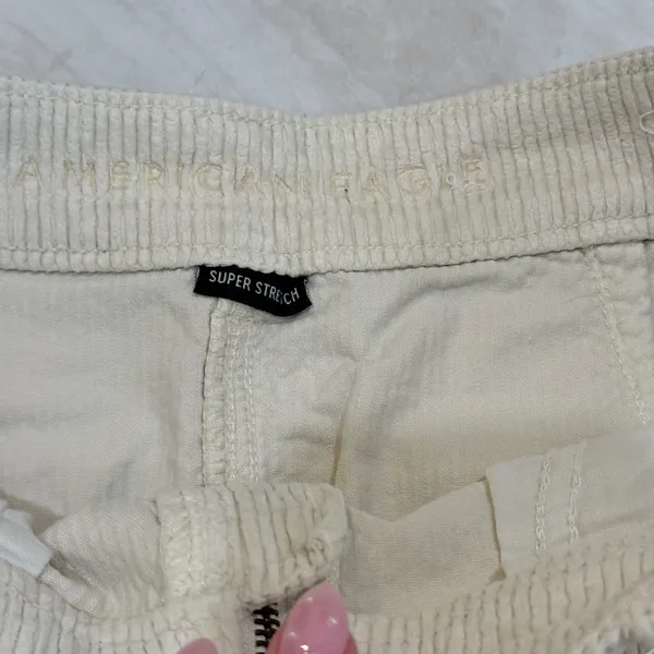 AE‎ Cream Corduroy Mini Skirt Super Stretch Size 6 Regular - Image 2