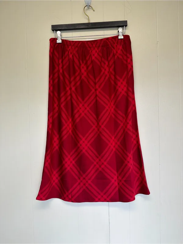 NWT J. CREW FACTORY Printed Bias Slip Skirt Autumn Crimson Candy Apple Medium - Image 8