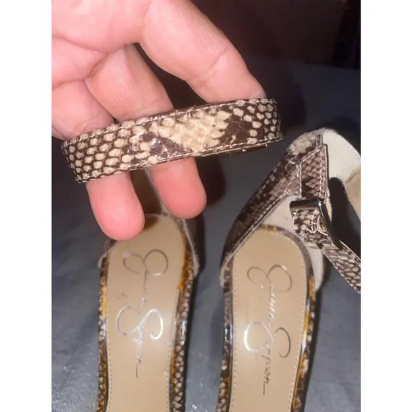 Women's Jessica Simpson Brown Snake Print Heels Size 7.5 - Image 6