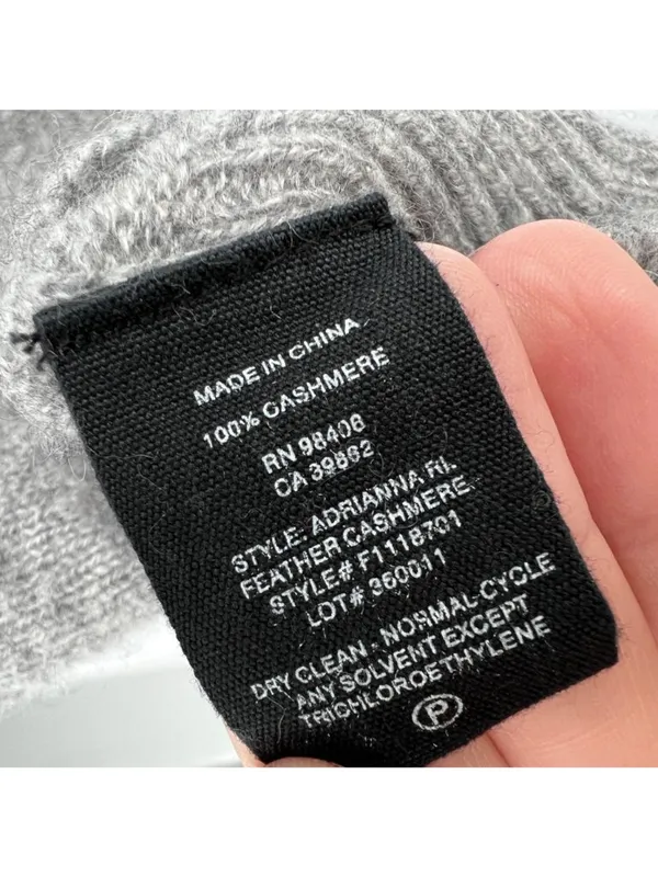 Theory Adrianna RL 100% Cashmere V-Neck Sweater Gray Size Small Quiet Luxury - Image 8