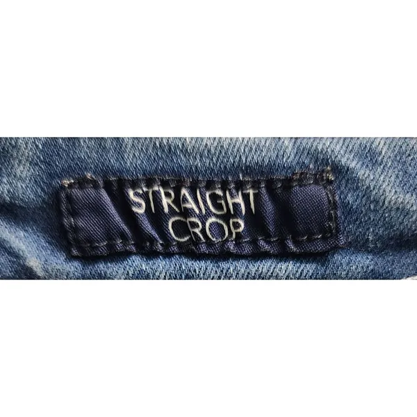 KAARI Blue Straight Crop Painted Light Wash Denim Jeans Size‎ 10 - Image 4