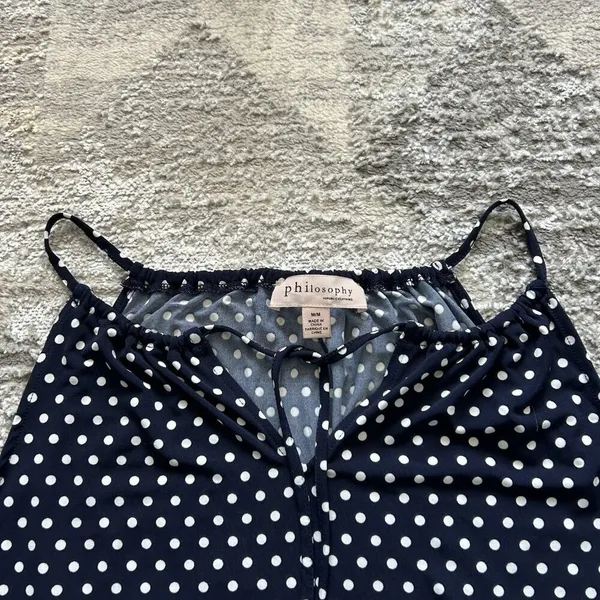 NWT Philosophy Womens‎ Medium M Blue White Polka Dots Tank Top Cami Y2K Retro - Image 4
