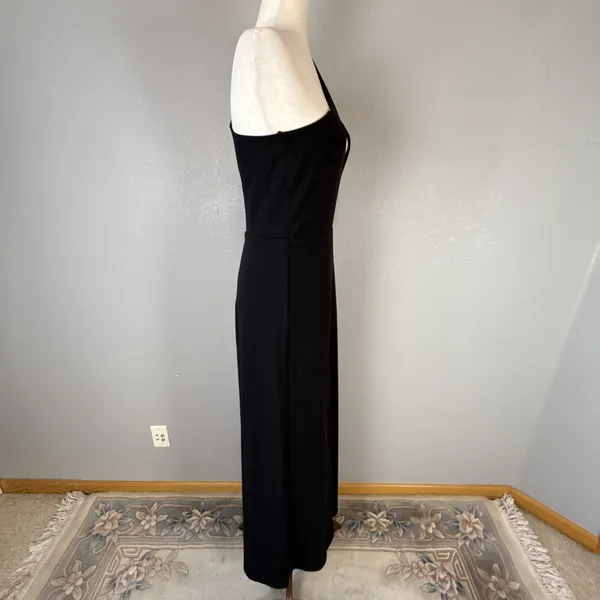 Alamour‎ Marta One Shoulder Maxi Dress Size M Cutout Gown Black Ponte High Slit - Image 7