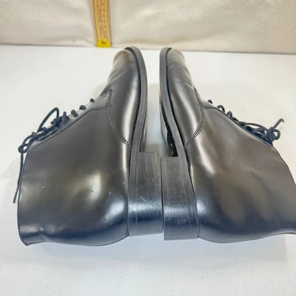 Topshop Black Lace Up‎ Ankle Boots Chunky Heel Womens Size 10.5 - Image 4