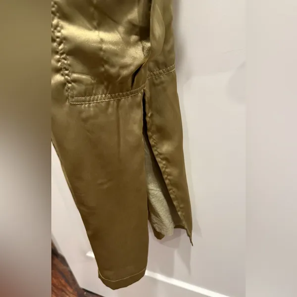 Love The Label Anthropologie Sleeveless Utility Satin Green Midi Dress Size‎ XS - Image 7