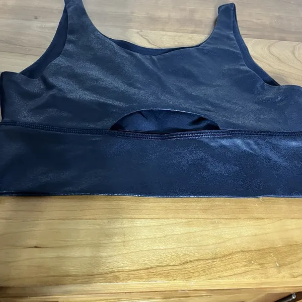 Aerie Offline By Aerie Womens Small Navy Shiny Spirts Bra Stretch Medium Support - Image 4
