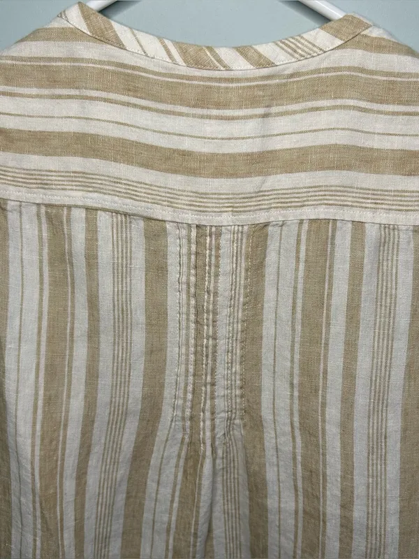 Faherty Isha Linen Top Natural Bombay Stripe Small - Image 6
