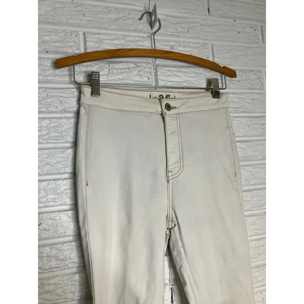 We the free white high rise flare jeans raw hem women's size‎ 25 trendy modern - Image 3