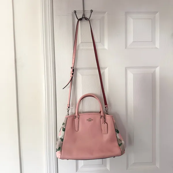 Coach F25868 Margot Caryall Pink Multi Camo Rose Floral Print Satchel Crossbody - Image 2
