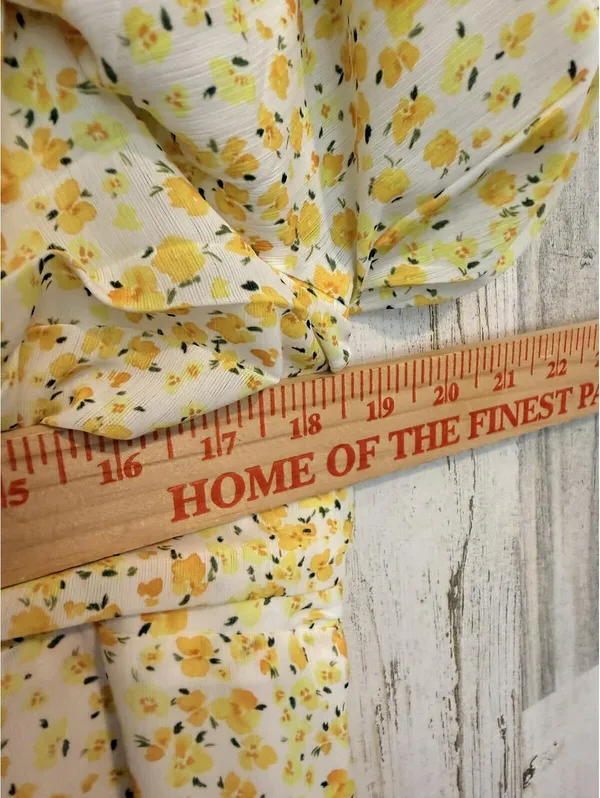 Showpo Women's US 14 Yellow Floral Off-Shoulder Puff Sleeve Mini Dress - Image 10