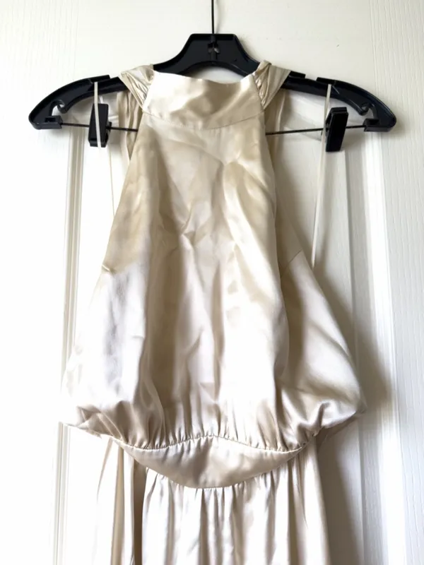 Reformation Alani Silk Halter Maxi Dress Backless Wedding‎ Ivory Size 6 NWT - Image 5