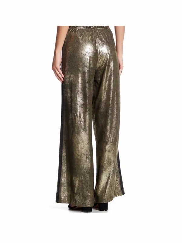 Free People Metallic Track Pants Size Medium - Image 4