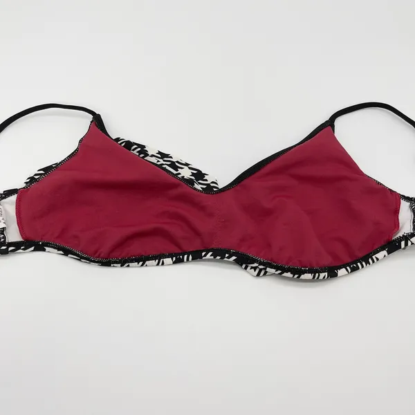 Houndstooth Bikini Top Women‎ Large Ruffle Stretch Retro Beach Preppy Chic - Image 8